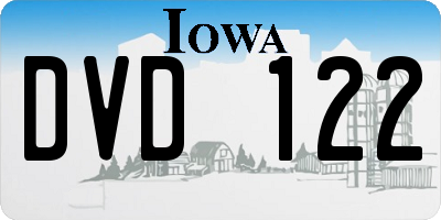 IA license plate DVD122