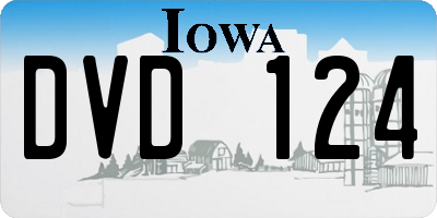 IA license plate DVD124