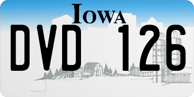 IA license plate DVD126