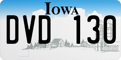 IA license plate DVD130