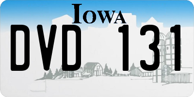 IA license plate DVD131