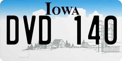 IA license plate DVD140
