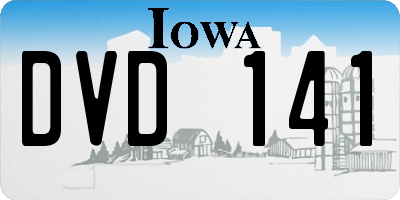 IA license plate DVD141