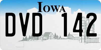 IA license plate DVD142