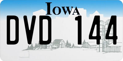 IA license plate DVD144