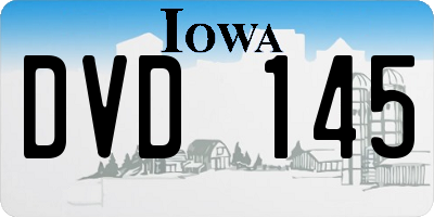 IA license plate DVD145