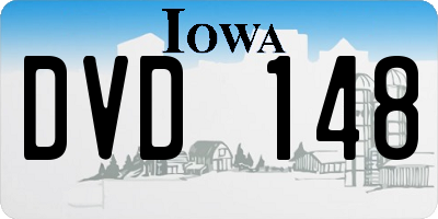 IA license plate DVD148