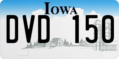 IA license plate DVD150