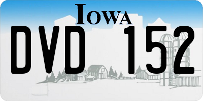 IA license plate DVD152