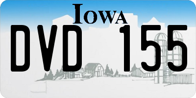 IA license plate DVD155