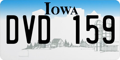 IA license plate DVD159