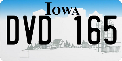 IA license plate DVD165