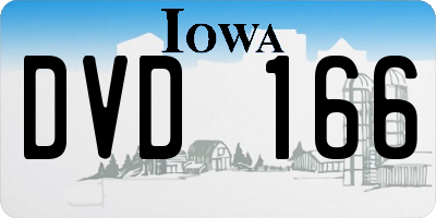IA license plate DVD166