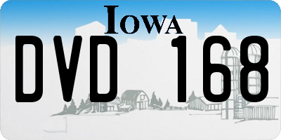 IA license plate DVD168