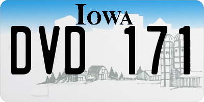 IA license plate DVD171