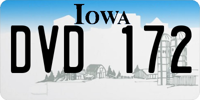 IA license plate DVD172