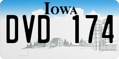 IA license plate DVD174