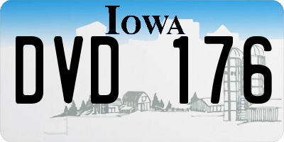 IA license plate DVD176