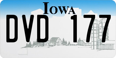 IA license plate DVD177