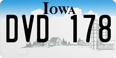 IA license plate DVD178