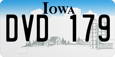 IA license plate DVD179