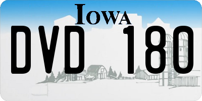 IA license plate DVD180