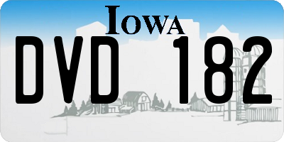 IA license plate DVD182