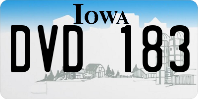 IA license plate DVD183