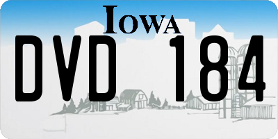 IA license plate DVD184