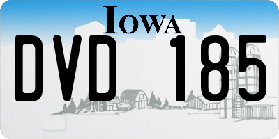 IA license plate DVD185