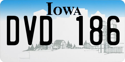 IA license plate DVD186