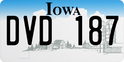IA license plate DVD187