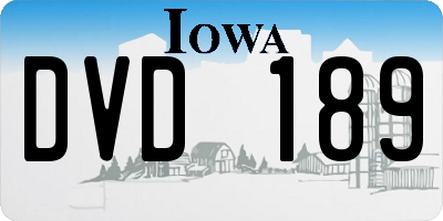 IA license plate DVD189