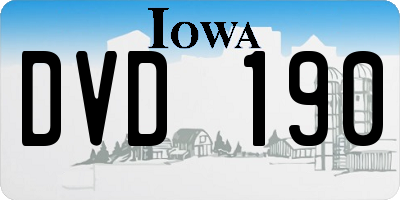 IA license plate DVD190