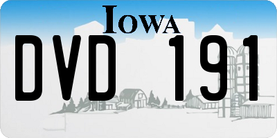 IA license plate DVD191