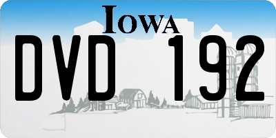 IA license plate DVD192