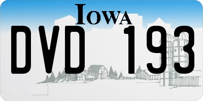 IA license plate DVD193