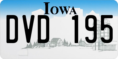 IA license plate DVD195