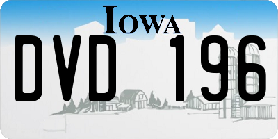 IA license plate DVD196