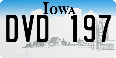 IA license plate DVD197