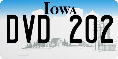 IA license plate DVD202