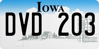 IA license plate DVD203