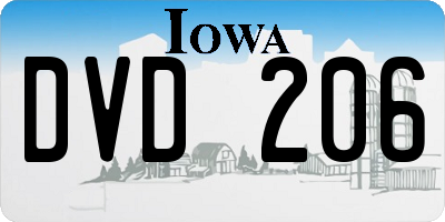 IA license plate DVD206