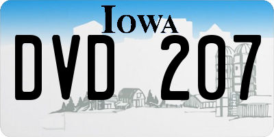 IA license plate DVD207