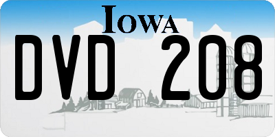 IA license plate DVD208
