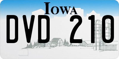 IA license plate DVD210