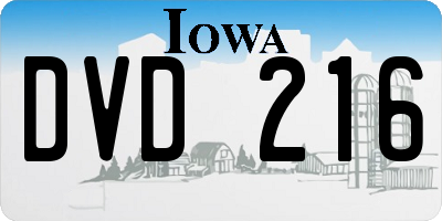 IA license plate DVD216