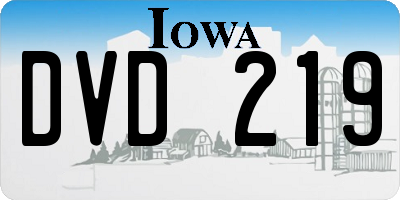 IA license plate DVD219