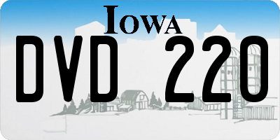 IA license plate DVD220
