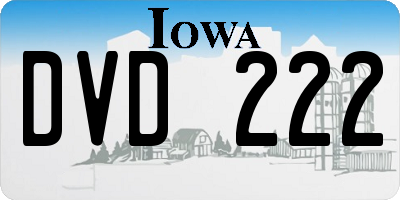 IA license plate DVD222